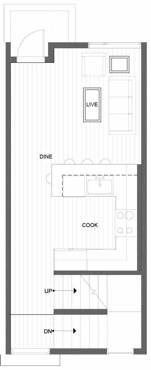 Second Floor Plan of 1602 NW 85th St, One of the Alina Townhomes in Crown Hill