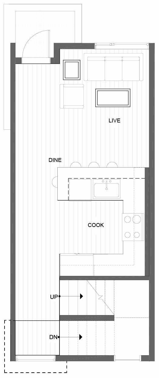 Second Floor Plan of 1606 NW 85th St, One of the Alina Townhomes in Crown Hill