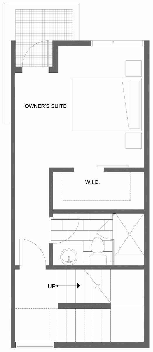 Third Floor Plan of 1606 NW 85th St, One of the Alina Townhomes in Crown Hill