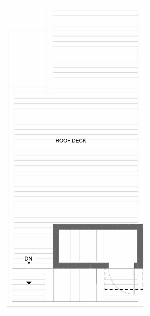 Roof Deck Floor Plan of 1606 NW 85th St, One of the Alina Townhomes in Crown Hill