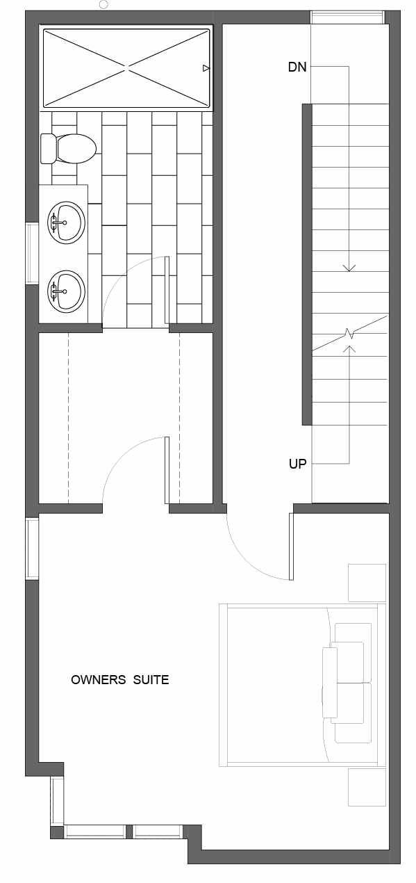 Third Floor Plan of 1641 22nd Ave, One of the Central 22 Townhomes in the Central District Neighborhood of Seattle