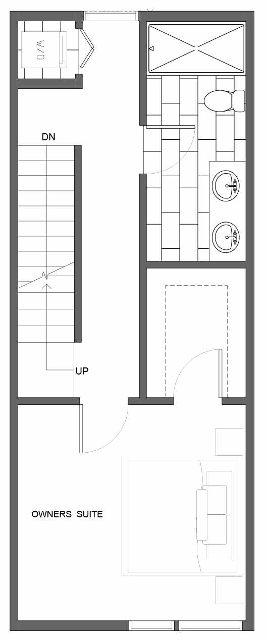 Third Floor Plan of 1643 22nd Ave, One of the Central 22 Townhomes in the Central District Neighborhood of Seattle