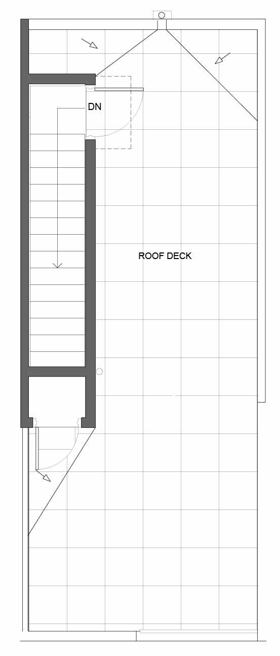 Roof Deck Floor Plan of 1643 22nd Ave, One of the Central 22 Townhomes in the Central District Neighborhood of Seattle