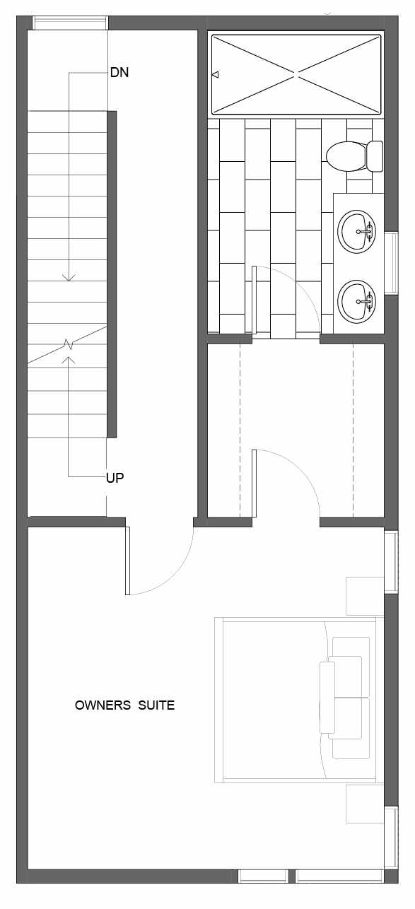 Third Floor Plan of 1645 22nd Ave, One of the Central 22 Townhomes in the Central District Neighborhood of Seattle