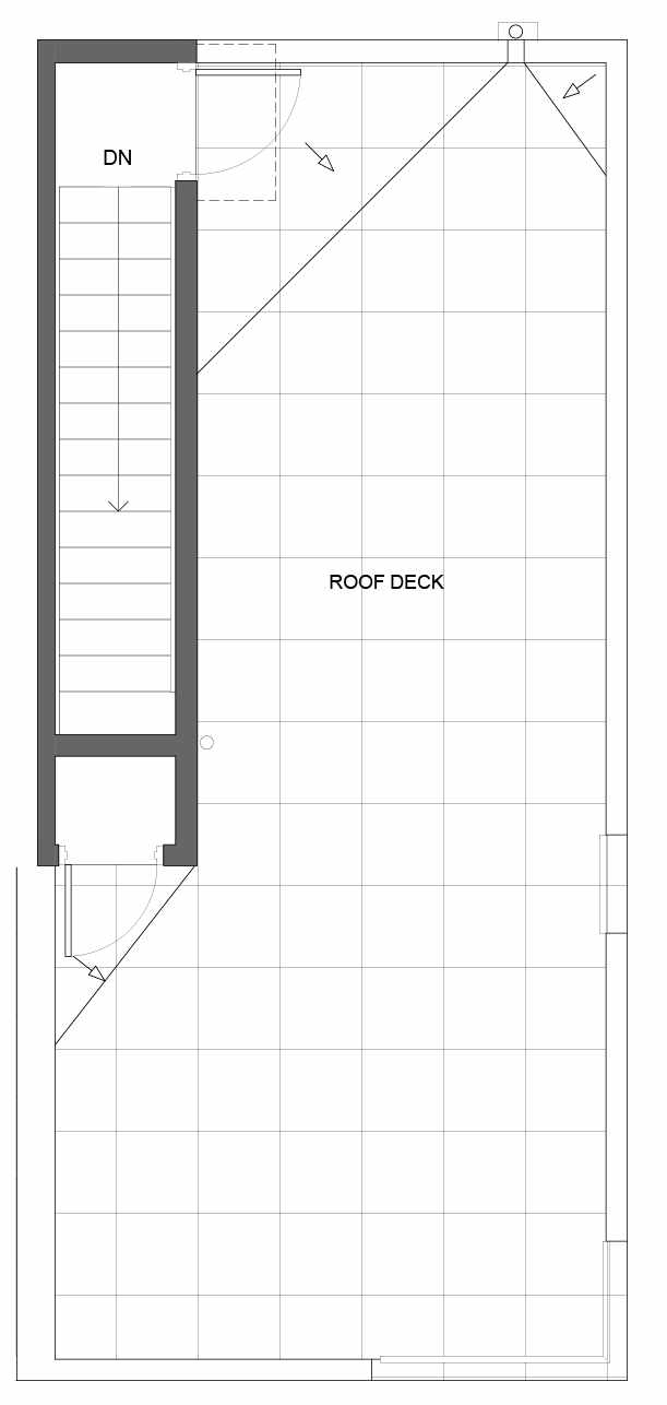 Roof Deck Floor Plan of 1645 22nd Ave, One of the Central 22 Townhomes in the Central District Neighborhood of Seattle