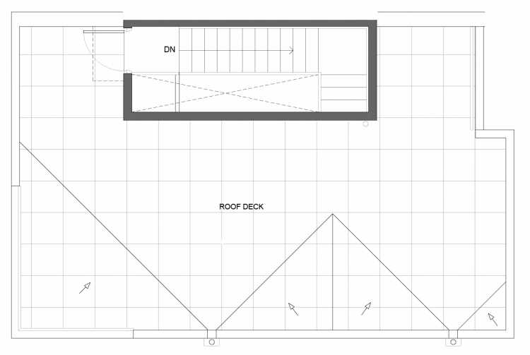 Roof Deck Floor Plan of 1647 22nd Ave, One of the Central 22 Townhomes in the Central District Neighborhood of Seattle