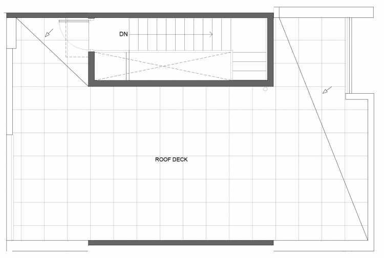 Roof Deck Floor Plan of 1649 22nd Ave, One of the Central 22 Townhomes in the Central District Neighborhood of Seattle