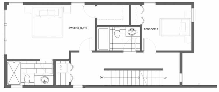 Third Floor Plan of 1651 22nd Ave, One of the Central 22 Townhomes in the Central District Neighborhood of Seattle