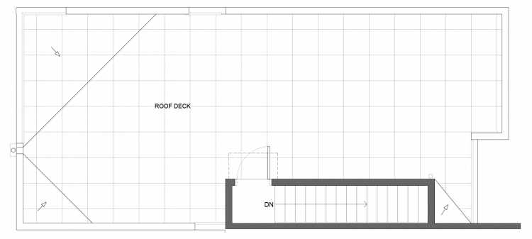 Roof Deck Floor Plan of 1651 22nd Ave, One of the Central 22 Townhomes in the Central District Neighborhood of Seattle