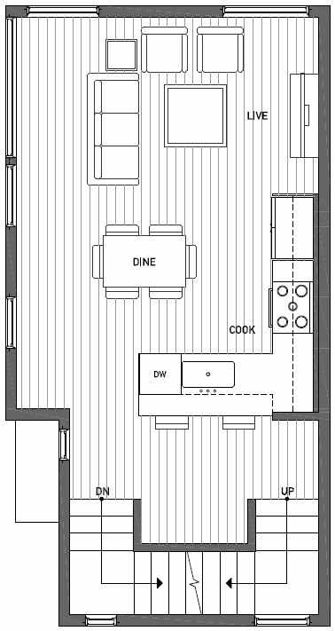 Second Floor Plan of 1724A 11th Avenue in Wyn Tonwhomes, Capitol Hill Seattle