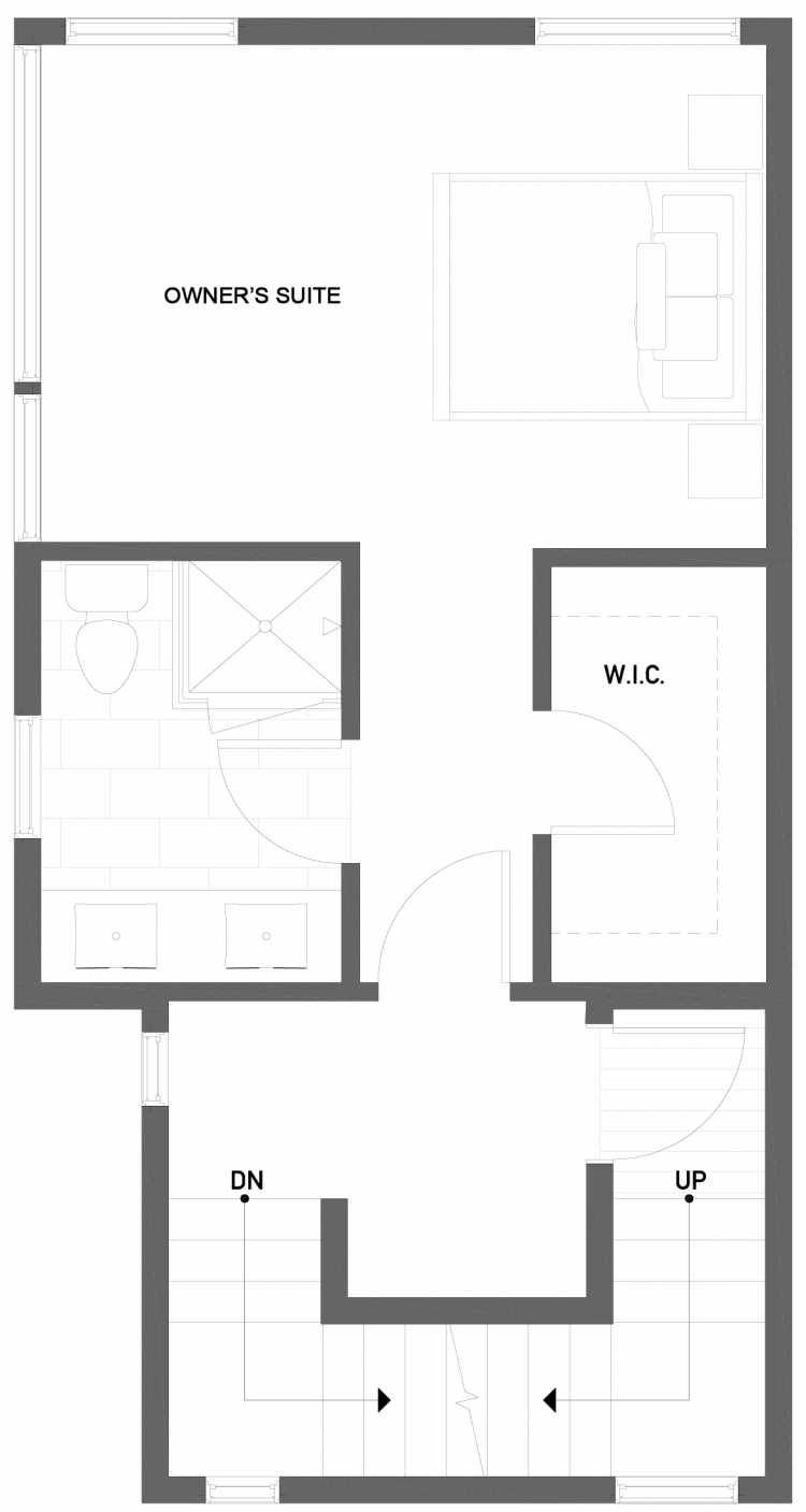 Third Floor Plan of 1724A 11th Avenue in Wyn Tonwhomes, Capitol Hill Seattle