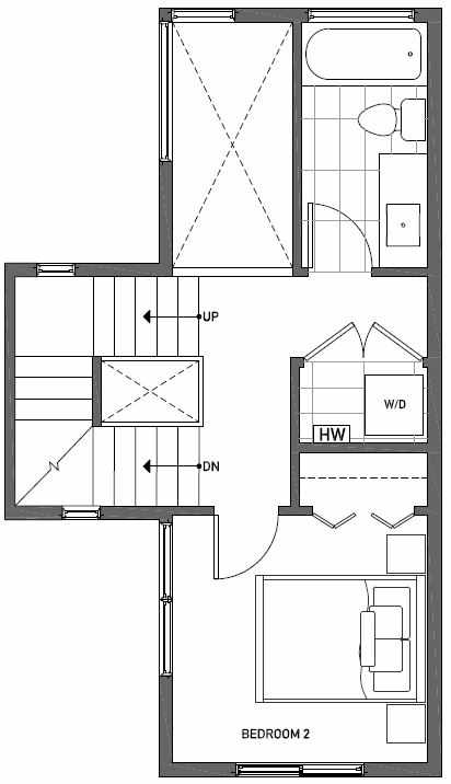 Third Floor Plan of 1724B 11th Avenue in Wyn Tonwhomes, Capitol Hill Seattle