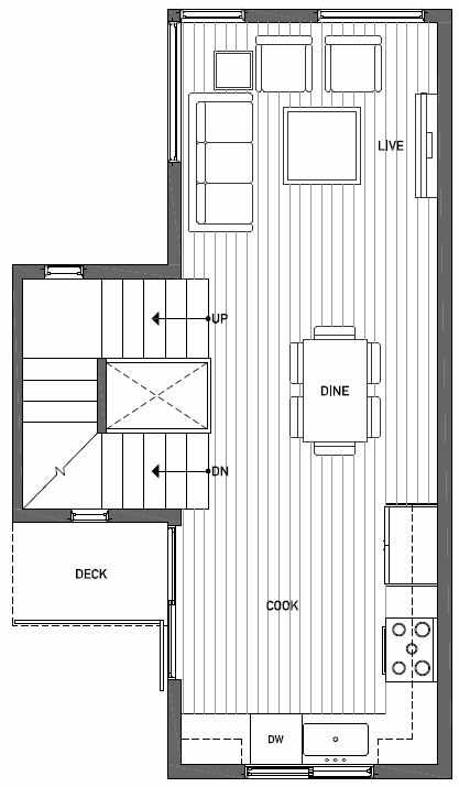 Second Floor Plan of 1724D 11th Avenue in Wyn Tonwhomes, Capitol Hill Seattle