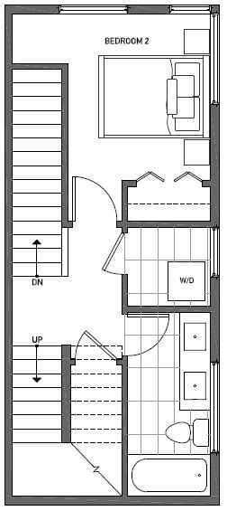 Third Floor Plan of 1724G 11th Avenue in Wyn Tonwhomes, Capitol Hill Seattle