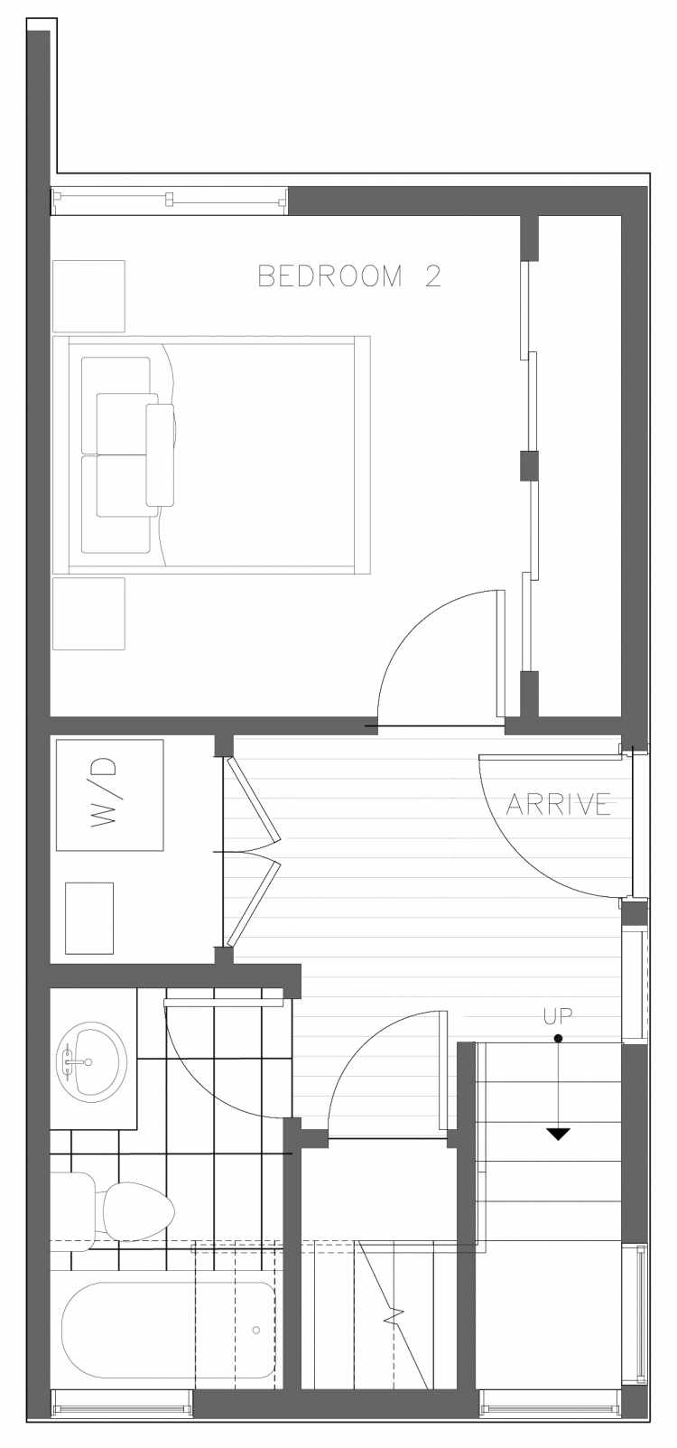 First Floor Plan of 1728A 11th Ave, One of the Altair Townhomes in Capitol Hill by Isola Homes