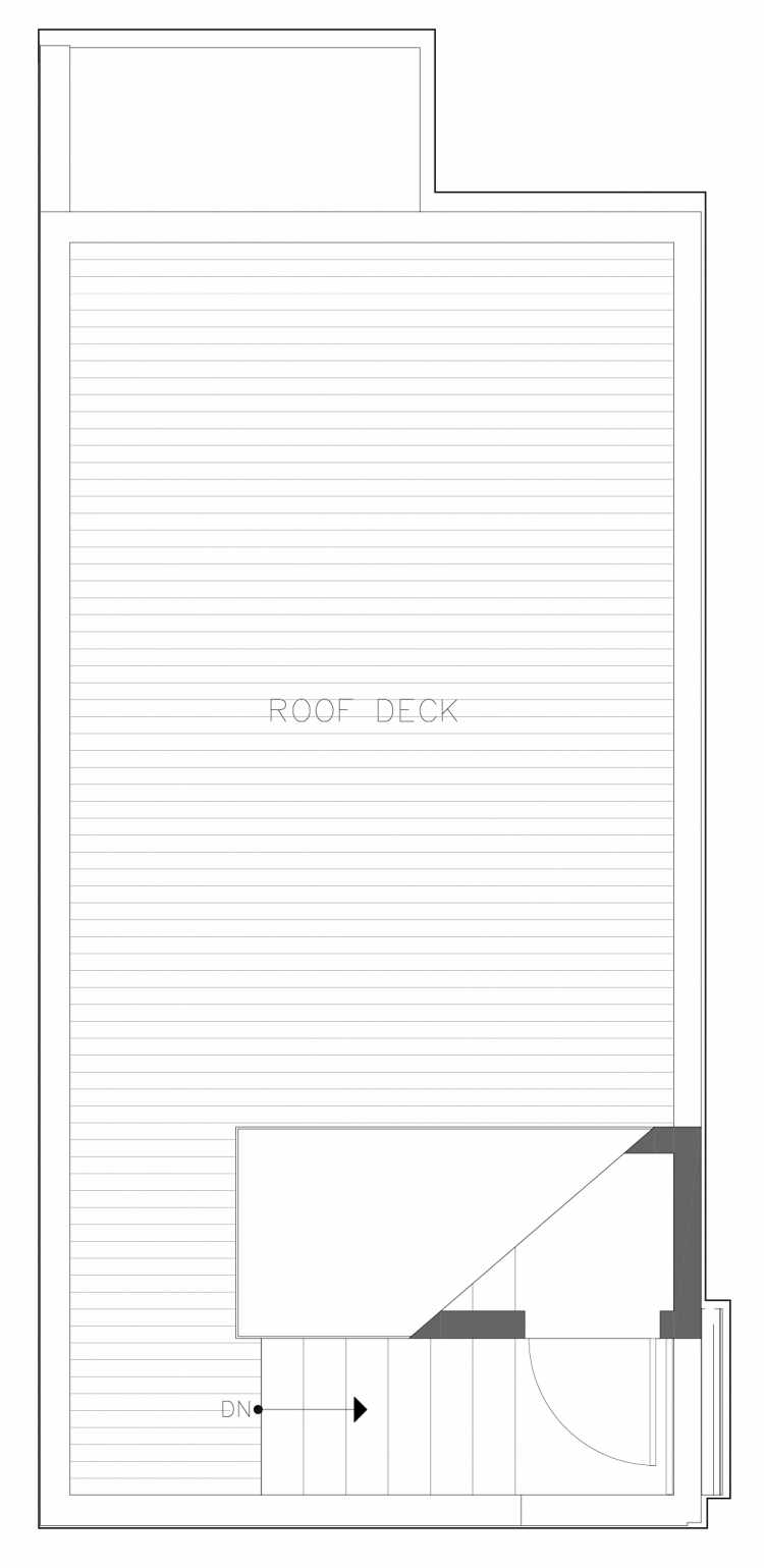 Roof Deck Floor Plan of 1728A 11th Ave, One of the Altair Townhomes in Capitol Hill by Isola Homes