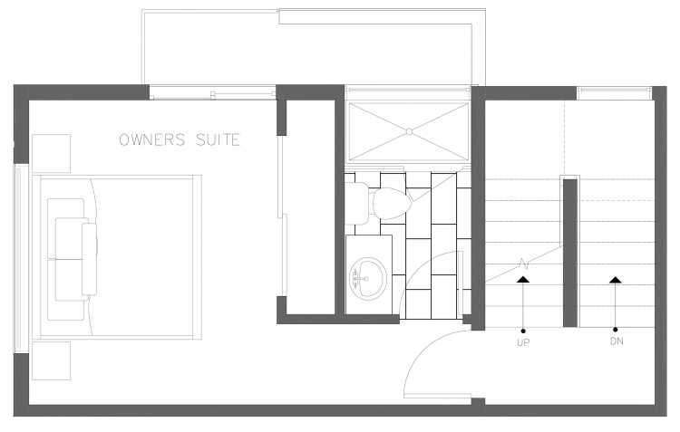 Third Floor Plan of 1728C 11th Ave, One of the Altair Townhomes in Capitol Hill by Isola Homes