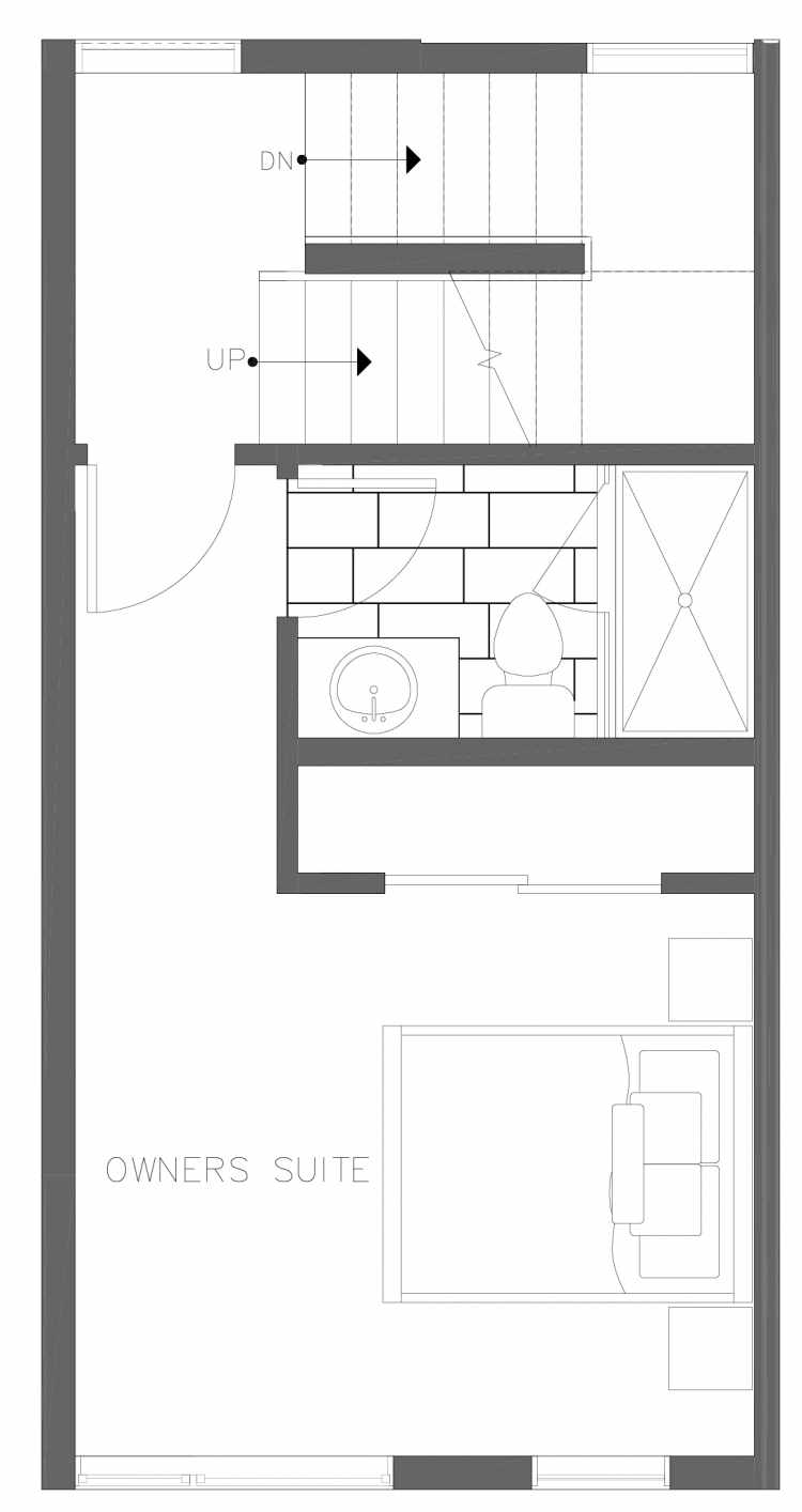 Third Floor Plan of 1730B 11th Ave, One of the Altair Townhomes in Capitol Hill by Isola Homes