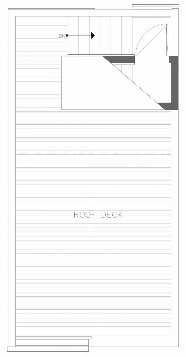 Roof Deck Floor Plan of 1730B 11th Ave, One of the Altair Townhomes in Capitol Hill by Isola Homes