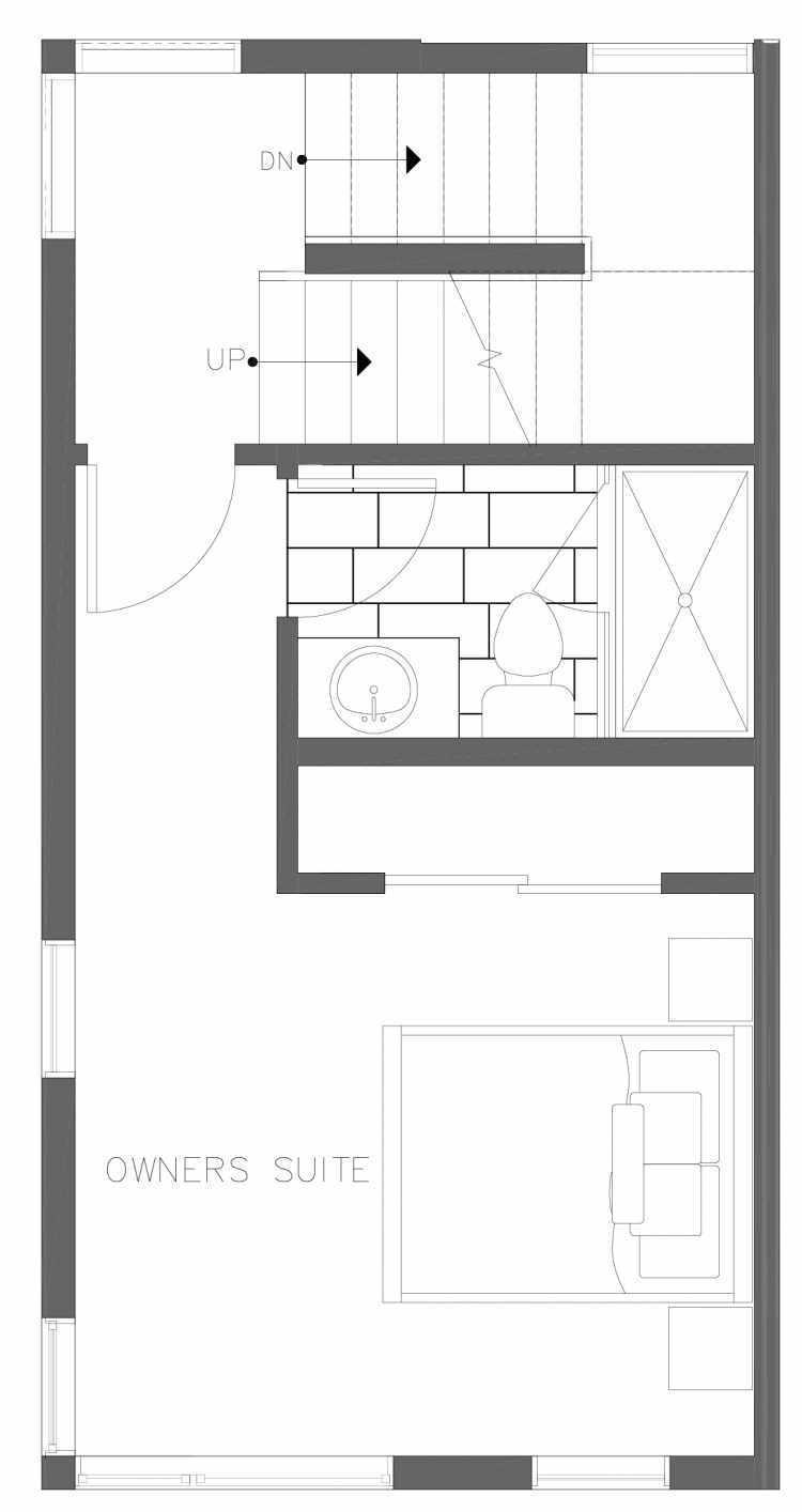 Third Floor Plan of 1730C 11th Ave, One of the Altair Townhomes in Capitol Hill by Isola Homes