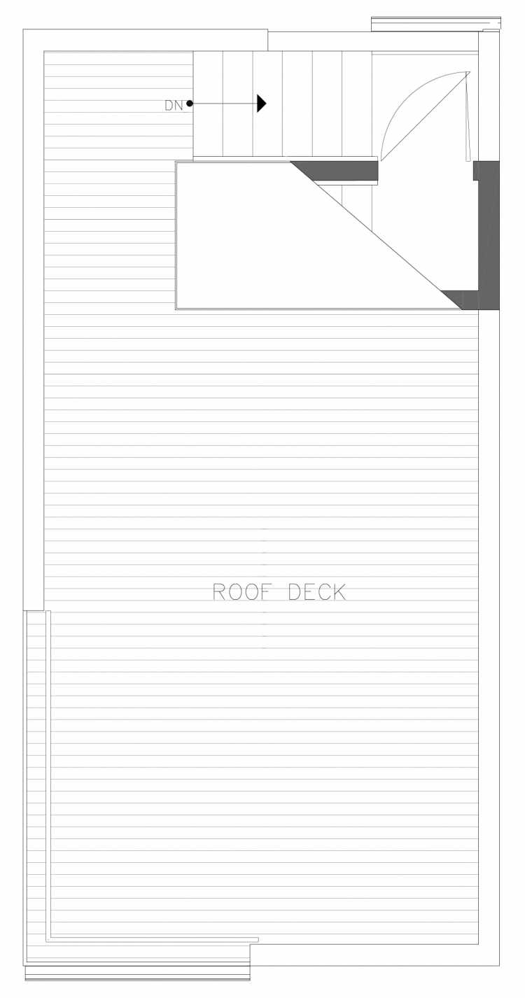 Roof Deck Floor Plan of 1730C 11th Ave, One of the Altair Townhomes in Capitol Hill by Isola Homes