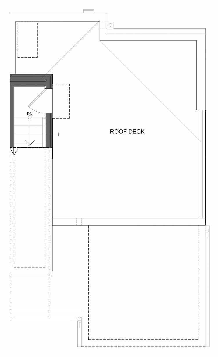Roof Deck Floor Plan of 1732A NW 62nd St, One of the Taran Townhomes in Ballard