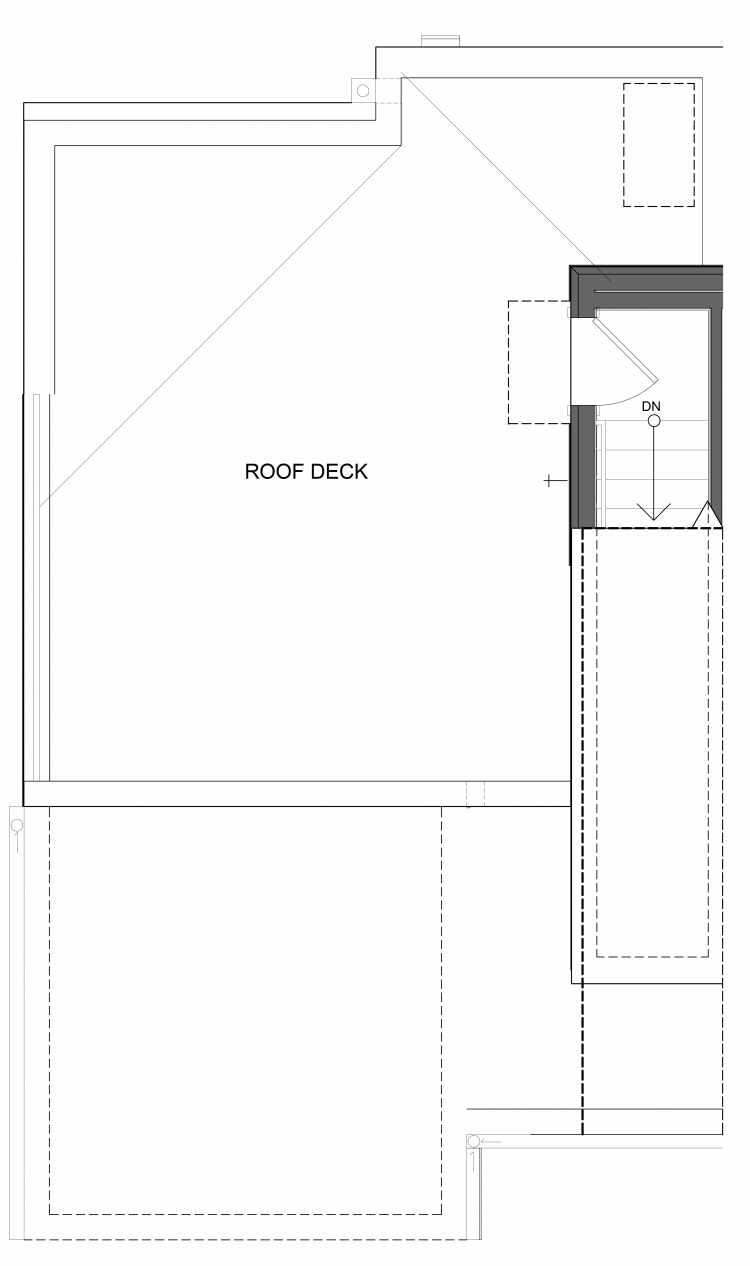 Roof Deck Floor Plan of 1732B NW 62nd St, One of the Taran Townhomes in Ballard