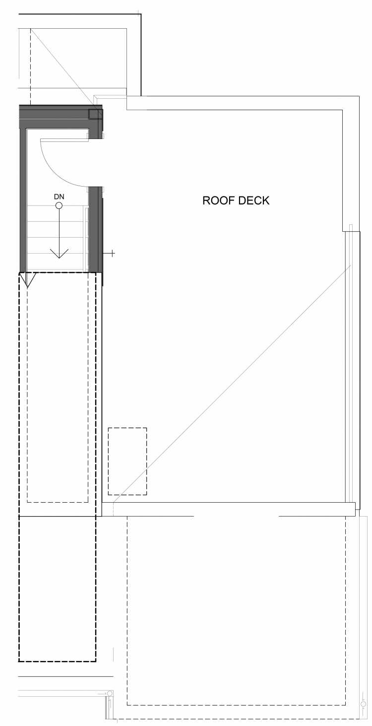 Roof Deck Floor Plan of 1734A NW 62nd St, One of the Taran Townhomes in Ballard