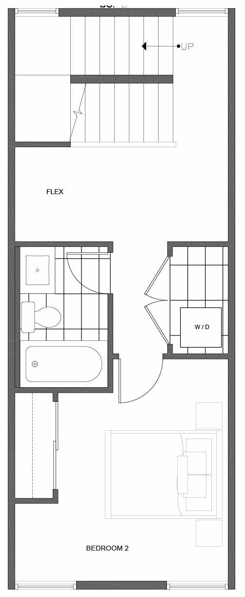 Second Floor Plan of 1804 E Spruce St, in the Opal Rowhomes of the Cabochon Collection