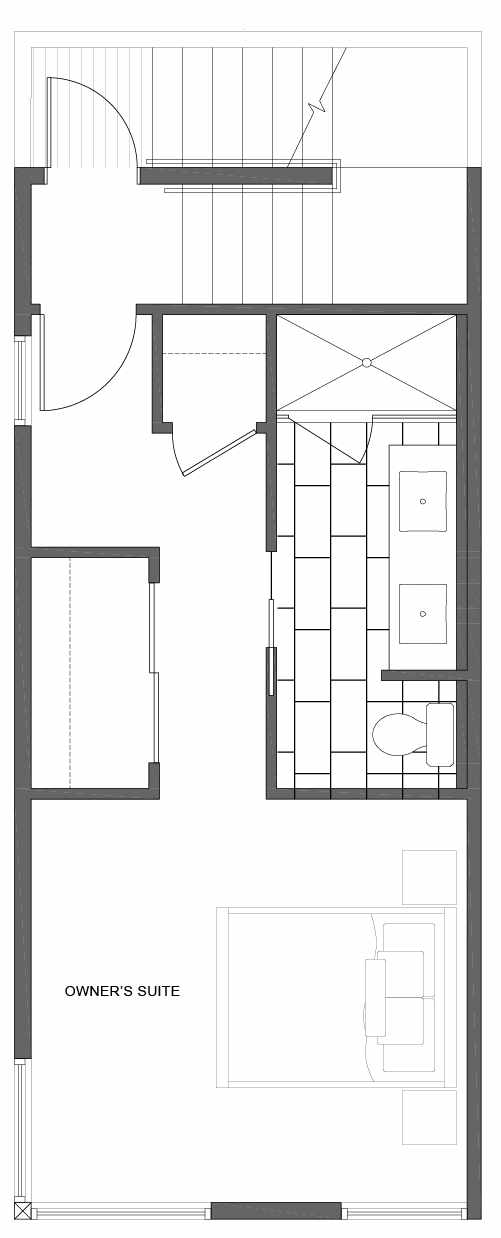 Third Floor Plan of 1808 E Spruce St, in the Opal Rowhomes of the Cabochon Collection