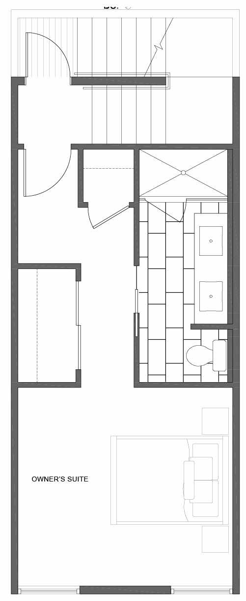 Third Floor Plan of 1810 E Spruce St, in the Opal Rowhomes of the Cabochon Collection