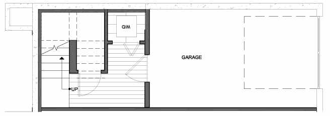 First Floor Plan of 1831 14th Ave, One of the Reflections at 14th and Denny Townhomes by Isola Homes