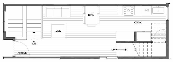 Second Floor Plan of 1833 14th Ave, One of the Reflections at 14th and Denny Townhomes by Isola Homes