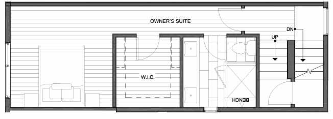 Fourth Floor Plan of 1833 14th Ave, One of the Reflections at 14th and Denny Townhomes by Isola Homes