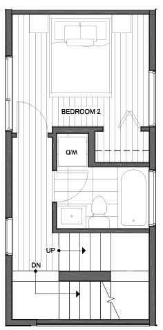 Second Floor Plan of 1835 14th Ave, One of the Reflections at 14th and Denny Townhomes by Isola Homes
