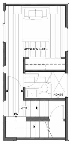 Third Floor Plan of 1835 14th Ave, One of the Reflections at 14th and Denny Townhomes by Isola Homes
