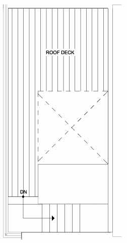 Roof Deck Floor Plan of 1835 14th Ave, One of the Reflections at 14th and Denny Townhomes by Isola Homes