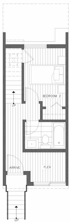 First Floor Plan of 201D 23rd Ave E, a 6 Central Townhome by Isola Homes