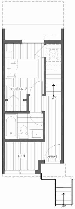 First Floor Plan of 201C 23rd Ave E, a 6 Central Townhome by Isola Homes