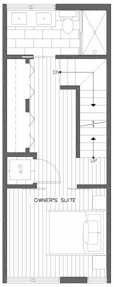 Third Floor Plan of 201C 23rd Ave E, a 6 Central Townhome by Isola Homes