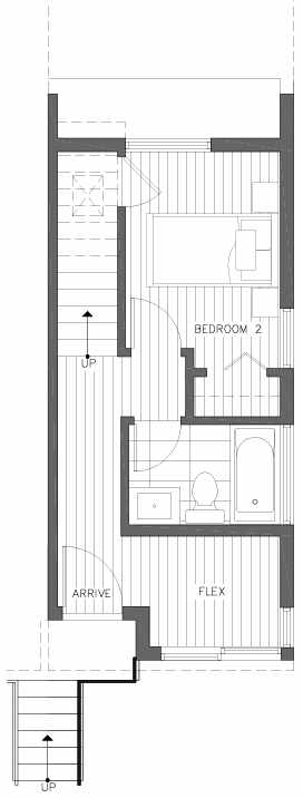 First Floor Plan of 201F 23rd Ave E, a 6 Central Townhome by Isola Homes