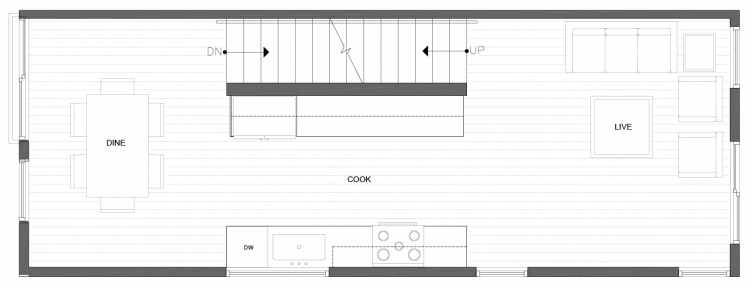 Second Floor Plan of 212A 18th Ave, One of the Amber Townhomes in Cabochon Collection