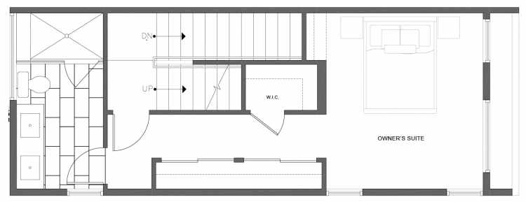 Third Floor Plan of 212A 18th Ave, One of the Amber Townhomes in Cabochon Collection