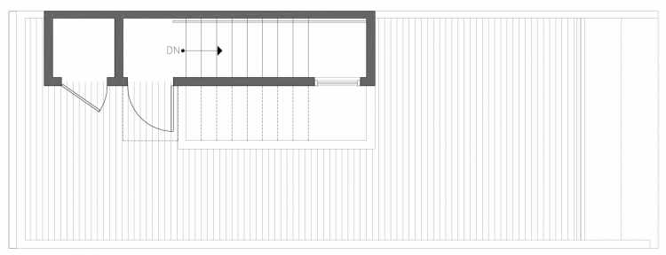 Roof Deck Floor Plan of 212A 18th Ave, One of the Amber Townhomes in Cabochon Collection