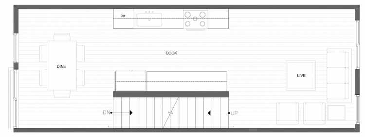 Second Floor Plan of 212C 18th Ave, One of the Amber Townhomes in Cabochon Collection