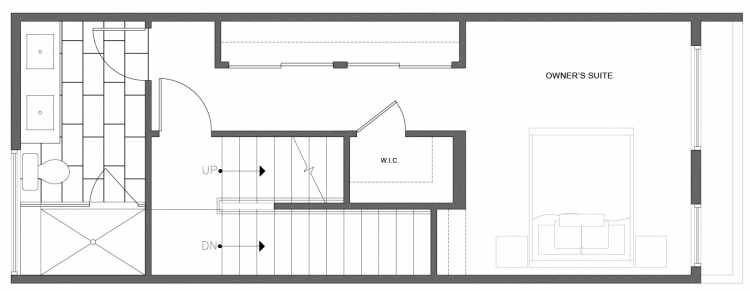 Third Floor Plan of 212C 18th Ave, One of the Amber Townhomes in Cabochon Collection