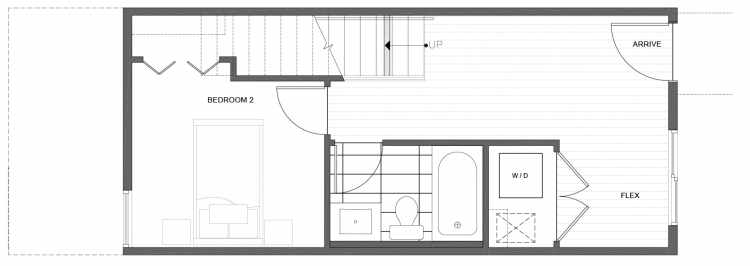 First Floor Plan of 212F 18th Ave, One of the Amber Townhomes in Cabochon Collection