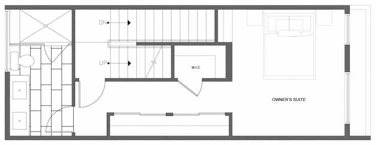 Third Floor Plan of 212D 18th Ave, One of the Amber Townhomes in Cabochon Collection