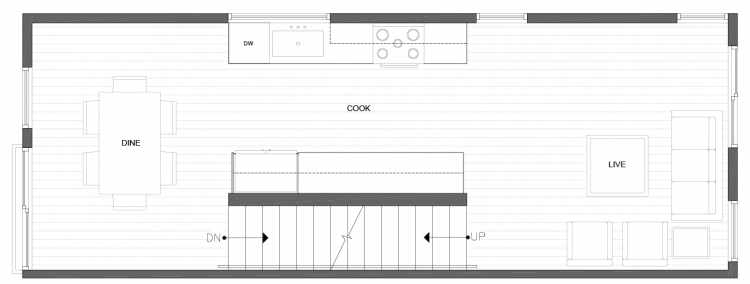 Second Floor Plan of 212G 18th Ave, One of the Amber Townhomes in Cabochon Collection