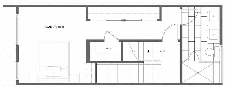 Third Floor Plan of 216 18th Ave, One of the Jade Rowhomes of the Cabochon Collection in the Central District